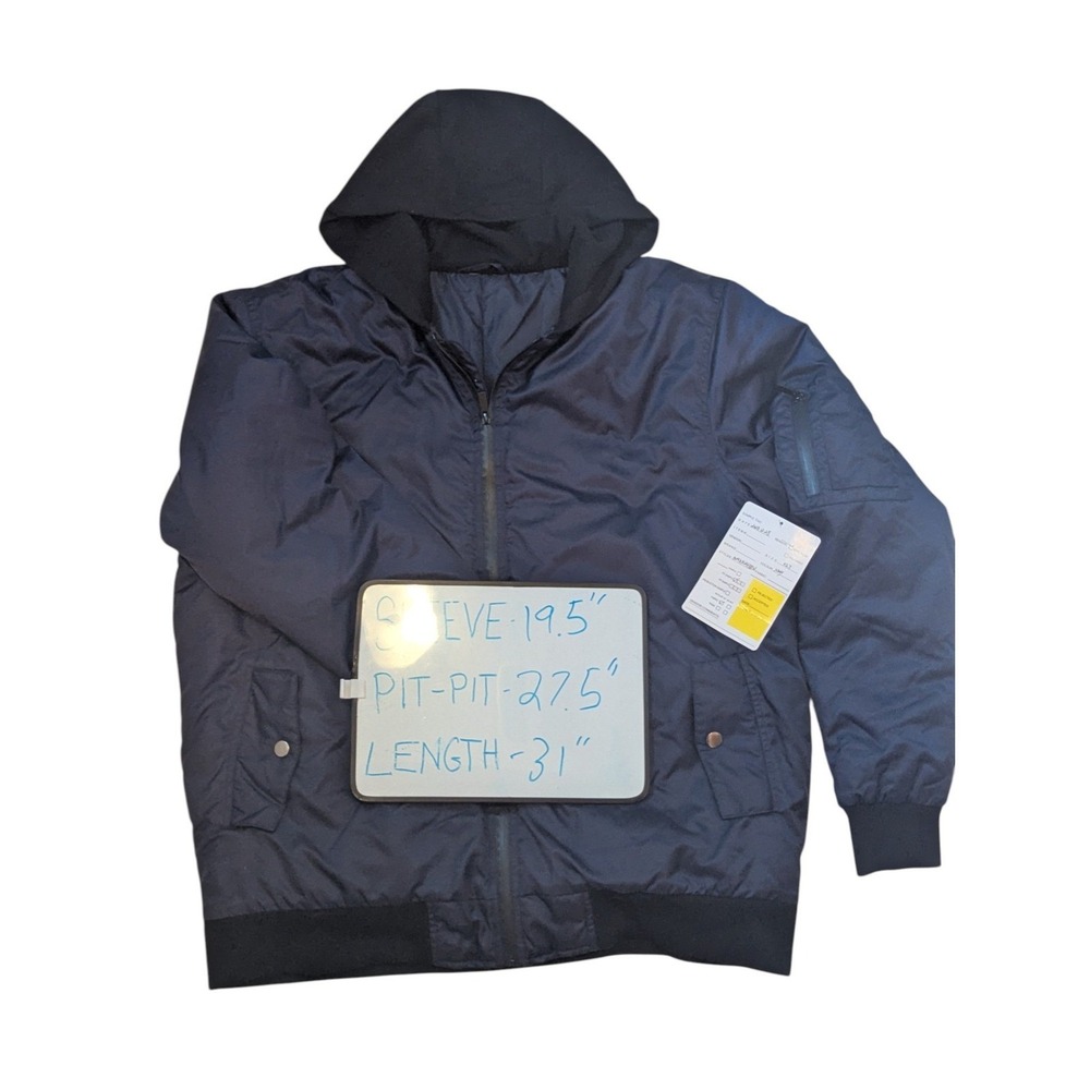 Bench Navyβ Blue Hooded Bomber Jacket Mens XLT Extra Large Tall DEMO JACKET - Picture 3 of 16